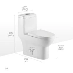 1-Piece Dual Flush 1.2 GPF/0.88 GPF High Efficiency Skirted Toilet Round Bowl All-in-One Toilet In White Seat Included 13 1-Piece Dual Flush 1.2 GPF/0.88 GPF High Efficiency Skirted Toilet Round Bowl All-in-One Toilet In White Seat Included -arbor Shop c6a1795bcabdcf50335436f59a90e803