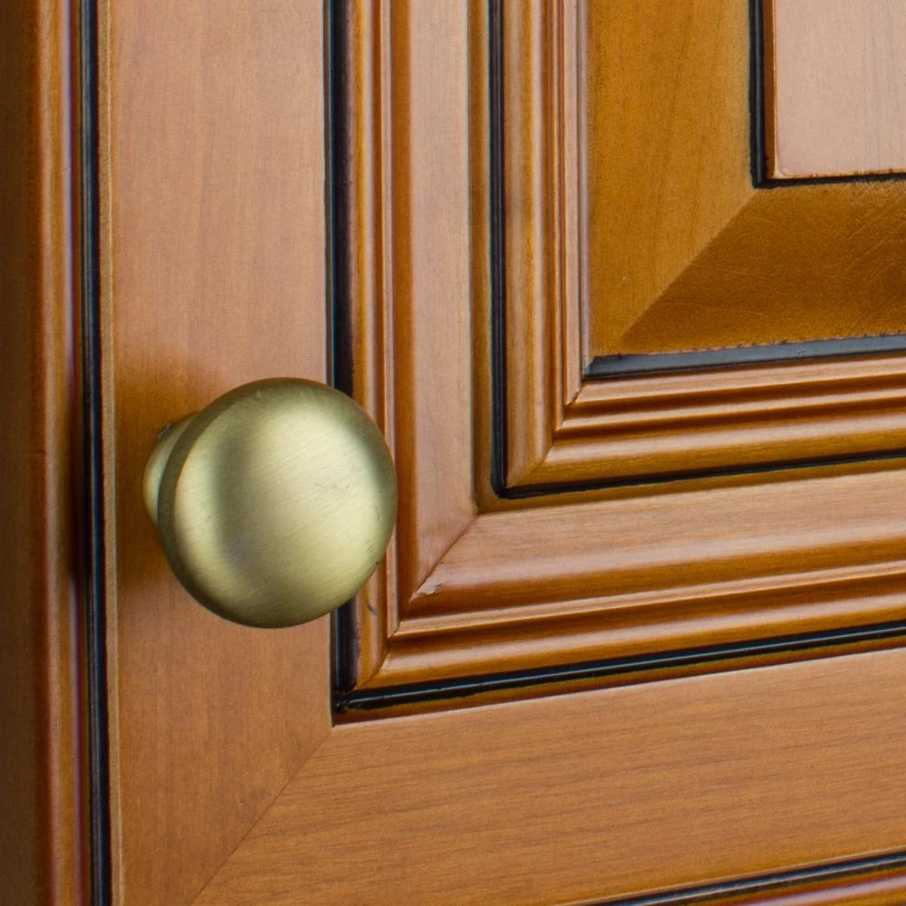 1-1/8 In. Dia Satin Gold Classic Round Cabinet Knobs (10-Pack) 4 1-1/8 In. Dia Satin Gold Classic Round Cabinet Knobs (10-Pack) - Image 4