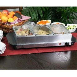 1.5 L Stainless Steel Warming Tray With 3 Crocks -arbor Shop c7fae04dfe67689b1584f1791cae67c7