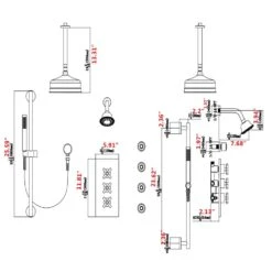 1-Spray Patterns With 1.8 GPM 8 In. Wall Mount Dual Shower Heads, Hand Shower And 4 Body Sprays In Brushed Nickel -arbor Shop ca5afce7ab971f3c737f645251ed2a89