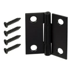1-1/2 In. Oil-Rubbed Bronze Non-Removable Pin Narrow Utility Hinges (2-Pack)