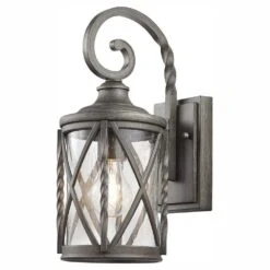1-Light Black 18.75 In. Outdoor Wall Lantern Sconce With Seeded Glass -arbor Shop cb706f2a8e7e2cbe7d445022a3caa6f6