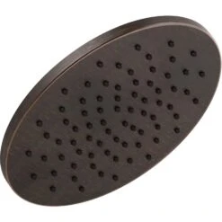 1-Spray 11.8 In. Single Wall Mount Fixed Rain Shower Head In Venetian Bronze