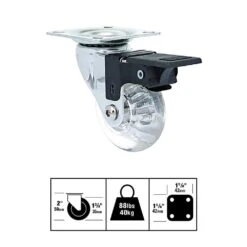 1.4 In. Mini-Jewel Swivel Caster With Brake And 88 Lbs. Load Capacity (4-Pack) -arbor Shop cc7b5c27db2f860533ada7efecc35fa2