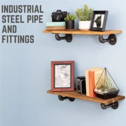 1/2 In. Black Pipe 5.75 In D X 2.5 In. H Wall Mounted Double Flange Shelf Bracket Kit (4-Pack) 14 1/2 In. Black Pipe 5.75 In D X 2.5 In. H Wall Mounted Double Flange Shelf Bracket Kit (4-Pack) -arbor Shop cd25a39a7ad7ac023e5e5e6b741d0443