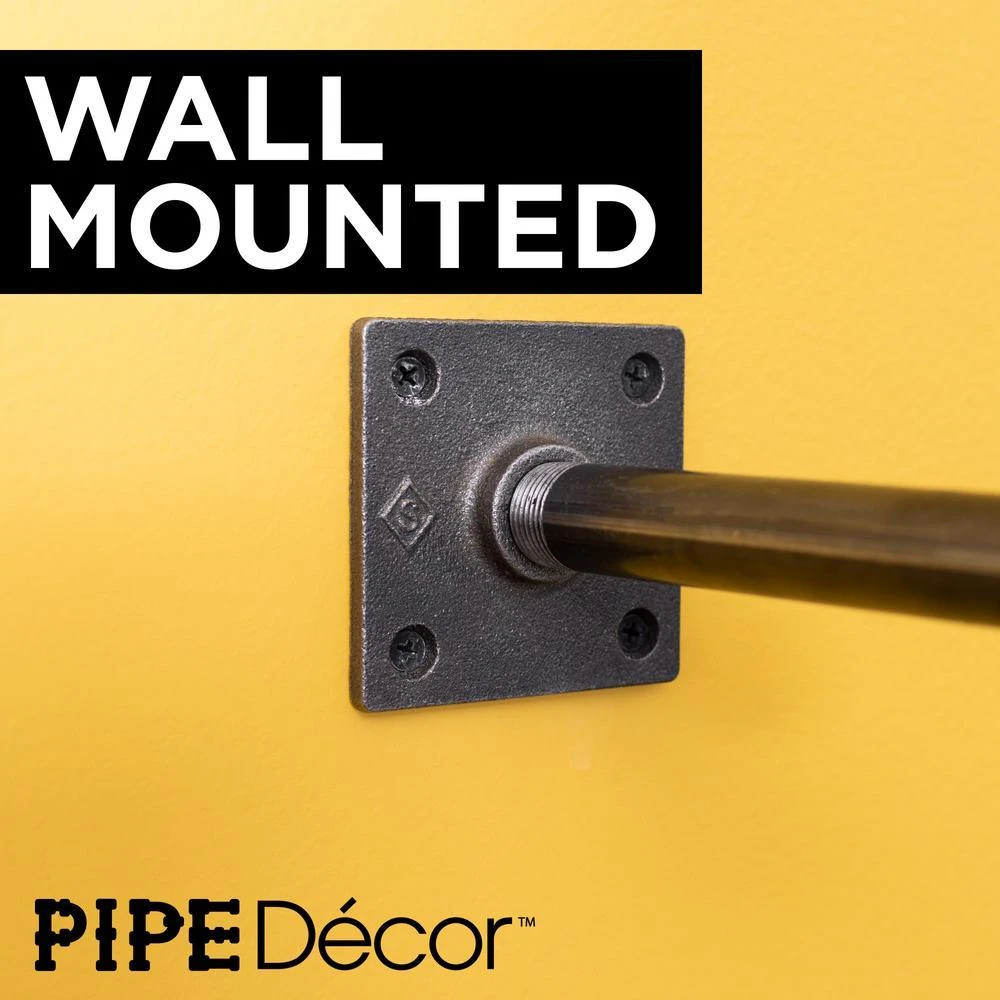 1/2 In. Black Pipe 5.75 In. L Wall Mounted Square Flange Shelf Bracket Kit (4-Pack) 8 1/2 In. Black Pipe 5.75 In. L Wall Mounted Square Flange Shelf Bracket Kit (4-Pack) - Image 8