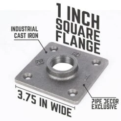 1 In. X 1.5 Ft. L Black Steel Pipe Square Flange Table Leg Kit (Set Of 4) -arbor Shop ce009c55e34efebd8ed85c31d37501a0