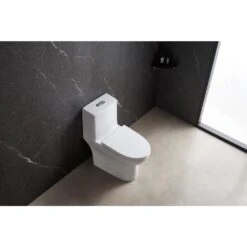 1-Piece Dual Flush 1.2 GPF/0.88 GPF High Efficiency Skirted Toilet Round Bowl All-in-One Toilet In White Seat Included 19 1-Piece Dual Flush 1.2 GPF/0.88 GPF High Efficiency Skirted Toilet Round Bowl All-in-One Toilet In White Seat Included -arbor Shop cf2efaa3f952994ad2e6e4e5f179c5cf
