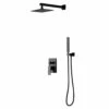 1-Spray Patterns With 1.5 GPM 10 In. Wall Mount Dual Shower Heads With Pressure Balance Valve In Matte Black