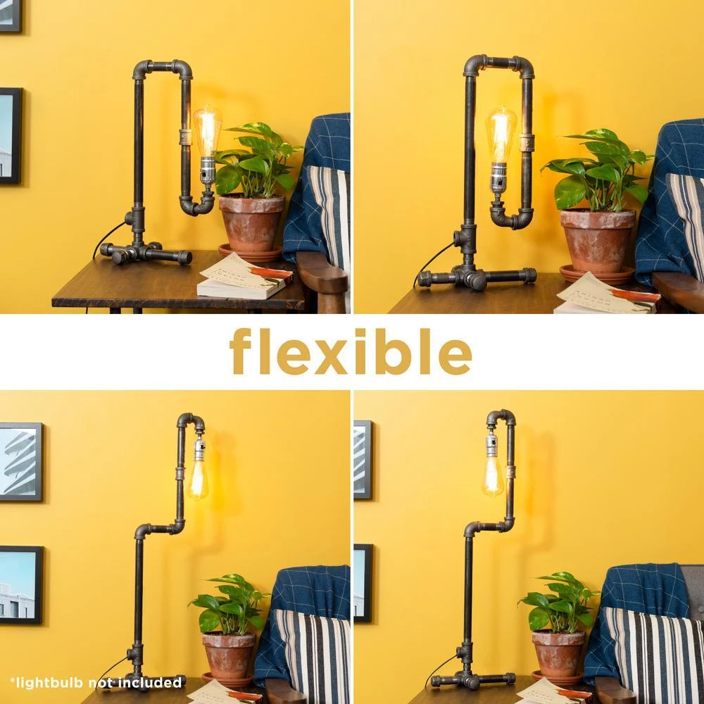 1/2 In. Black Steel Pipe 17.5 In. H Convertible Table Lamp Kit 5 1/2 In. Black Steel Pipe 17.5 In. H Convertible Table Lamp Kit - Image 5