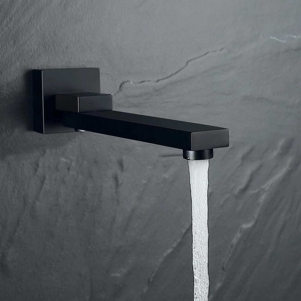 1-Spray Patterns With 2.5 GPM 10 In. 3-Way Wall Mount Rain Dual Shower Heads With Tub Shower Faucet In Matte Black 3 1-Spray Patterns With 2.5 GPM 10 In. 3-Way Wall Mount Rain Dual Shower Heads With Tub Shower Faucet In Matte Black - Image 3