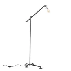 1/2 In. Black Steel Pipe 71 In. H Flexible Height Floor Lamp Kit