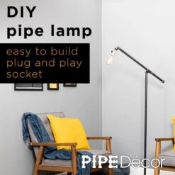 1/2 In. Black Steel Pipe 71 In. H Flexible Height Floor Lamp Kit -arbor Shop d67a85e9985746bde31c02570b0a7a6c