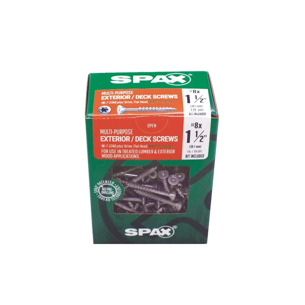 Spax #8 X 1-1/2 In. T-Star Plus Flat Head Interior/Exterior HCR-X Screw (195-Box) 3 Spax #8 X 1-1/2 In. T-Star Plus Flat Head Interior/Exterior HCR-X Screw (195-Box) - Image 3