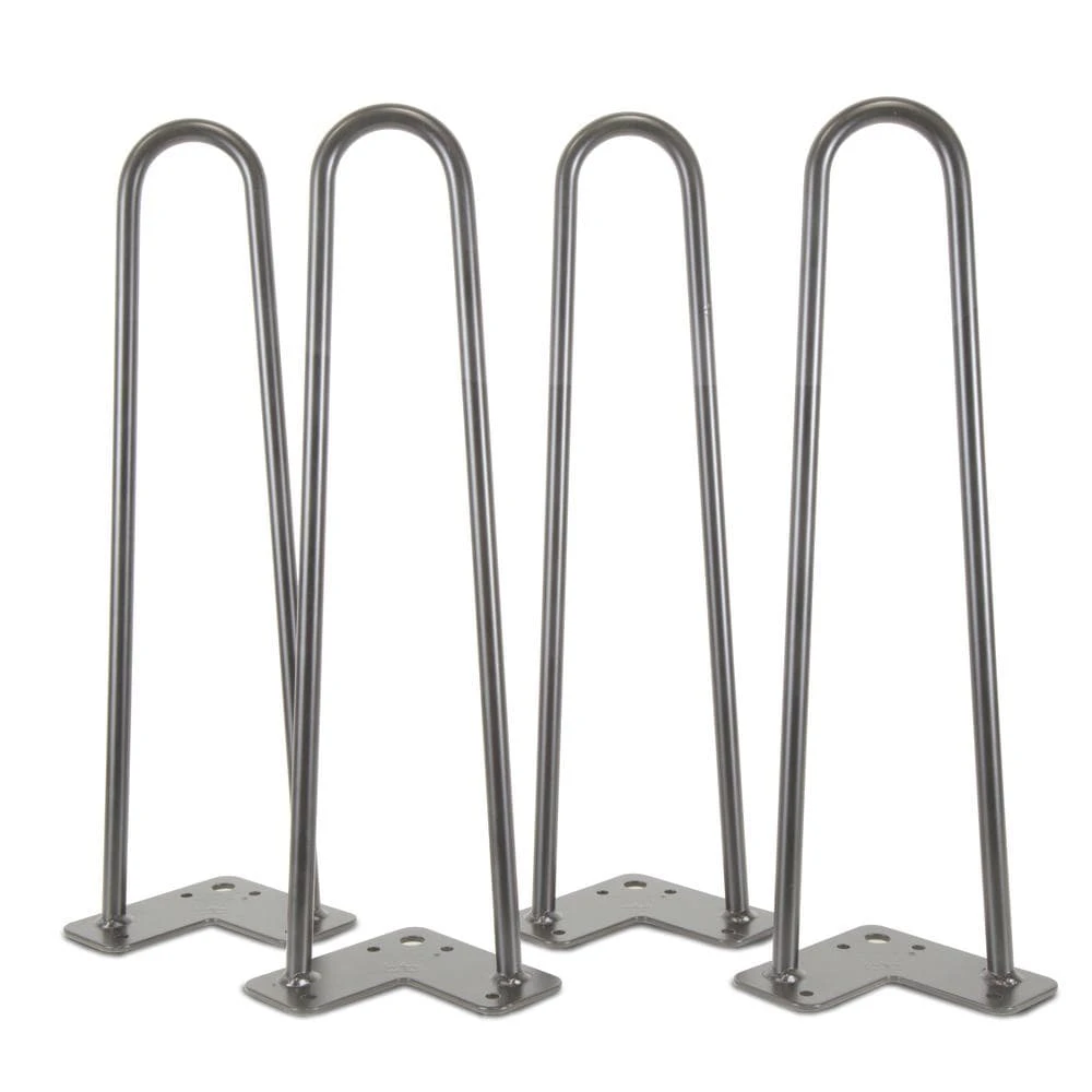 1/2 In. Dia. 28 In. Mid-Century Modern Raw Steel Hairpin Table Legs, (4-Pack) 6 1/2 In. Dia. 28 In. Mid-Century Modern Raw Steel Hairpin Table Legs, (4-Pack) - Image 6