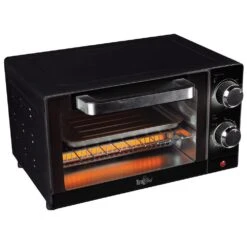 1,000 W 4-Slice Black Toaster Oven With Timer And Temperature Control