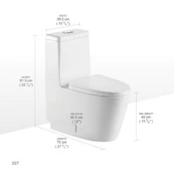 1-Piece Elongated Dual-Flush 1.28 GPF/0.88 GPF High Efficiency Skirted Toilet All-in-One Toilet In White Seat Included -arbor Shop da74f18559c6be13dd700616f8fe8143