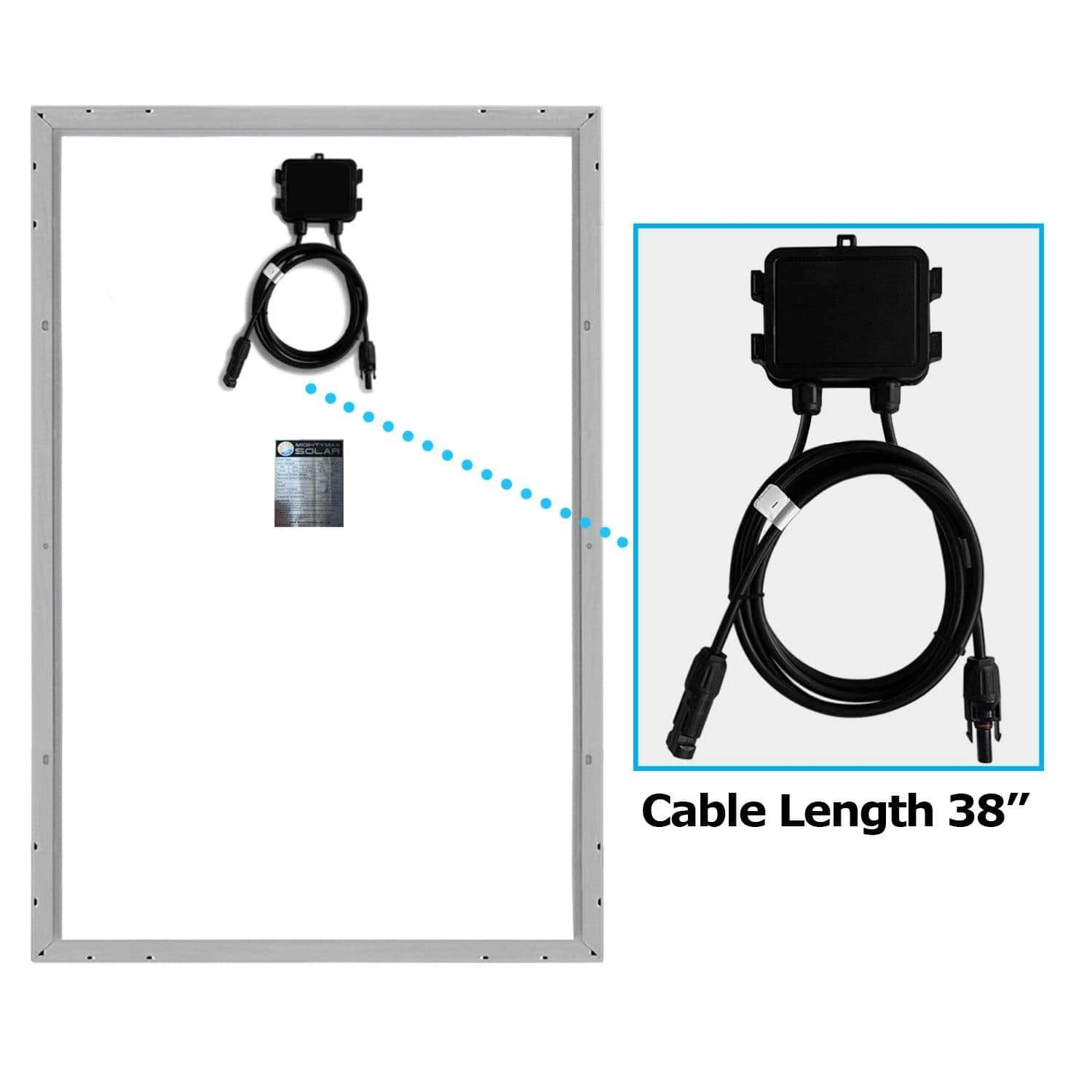 "Mighty Max 100 Watt 12 Volt Waterproof Polycrystalline Solar Panel Charger" 3 "Mighty Max 100 Watt 12 Volt Waterproof Polycrystalline Solar Panel Charger" - Image 3