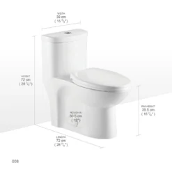 1-Piece 1.1 GPF /1.6 GPF Dual Flush High Efficiency Elongated Toilet In White Seat Included -arbor Shop de97c89a1a9ecb76b5df43b7e64bab5b