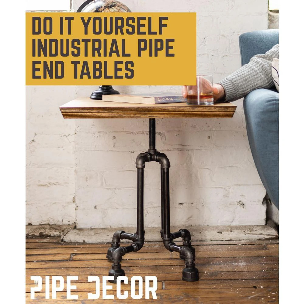 1/2 In. Black Pipe 16 In. W X 20 In. H Roots Design End Table Kit 3 1/2 In. Black Pipe 16 In. W X 20 In. H Roots Design End Table Kit - Image 3