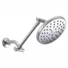 1-Spray 7.5 In. Single Wall Mount Fixed Rain Shower Head In Chrome