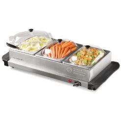 1.5 Qt. Stainless Steel Buffet Server With 3-Crocks