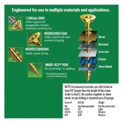 Spax #10 X 3 In. T-Star Plus Drive Flat-Head Partial Thread Yellow Zinc Coated Multi-Material Screw (72 Per Box) -arbor Shop e47c5f0d16b8e951b25e3f2e0ecd91da