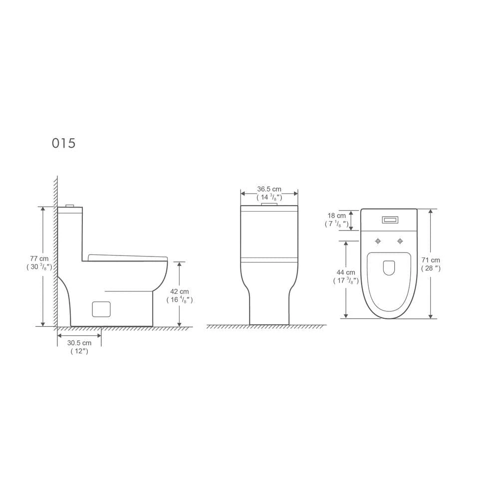 1-Piece Dual Flush 1.2 GPF/0.88 GPF High Efficiency Skirted Toilet Round Bowl All-in-One Toilet In White Seat Included 5 1-Piece Dual Flush 1.2 GPF/0.88 GPF High Efficiency Skirted Toilet Round Bowl All-in-One Toilet In White Seat Included - Image 5