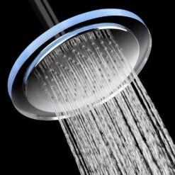 1-Spray 11.81 In. Single Wall Mount Fixed Rain Shower Head In Blue