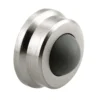 1 In., Cast Brass, Brushed Chrome, Wall Stop With Convex Bumper