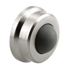 1 In., Cast Brass, Brushed Chrome, Wall Stop With Convex Bumper