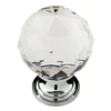 1-3/16 In. (30mm) Chrome And Clear Faceted Glass Cabinet Knob
