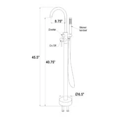 1-Handle Freestanding Floor Mount Tub Faucet Bathtub Filler With Hand Shower In Matte Black -arbor Shop ea6185023b6d142598dccc6e65040569