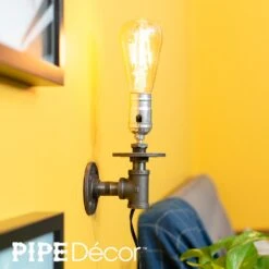 1/2 In. Black Steel Pipe 7.5 In. H Wall Sconce Lamp Kit 15 1/2 In. Black Steel Pipe 7.5 In. H Wall Sconce Lamp Kit -arbor Shop ed14f5d3b50bbaf90b1c7abef3bcb374