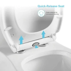 1-Piece 1.1 GPF /1.6 GPF Dual Flush High Efficiency Elongated Toilet In White Seat Included -arbor Shop ee9531cfce980e0b527386553da07ca0