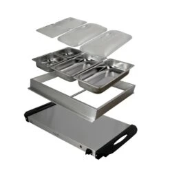 1.5 L Stainless Steel Warming Tray With 3 Crocks -arbor Shop ef02a31b870ea09c98f4f320a73a17ef