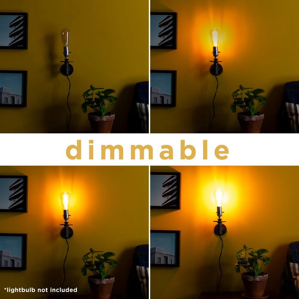 1/2 In. Black Steel Pipe 7.5 In. H Wall Sconce Lamp Kit 6 1/2 In. Black Steel Pipe 7.5 In. H Wall Sconce Lamp Kit - Image 6