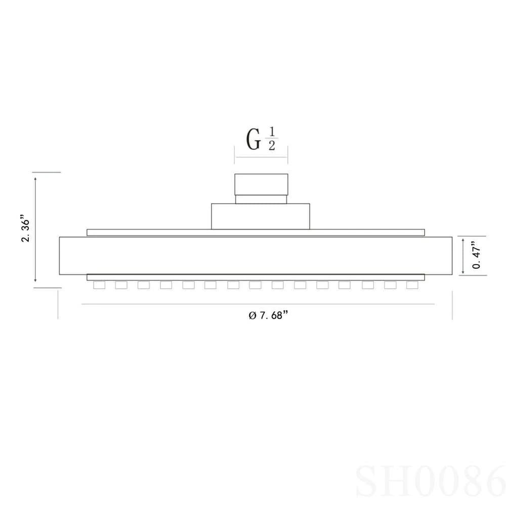 1-Spray 7.68 In. Single Wall Mount Fixed Rain Shower Head In Chrome Pink 4 1-Spray 7.68 In. Single Wall Mount Fixed Rain Shower Head In Chrome Pink - Image 4