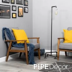 1/2 In. Black Steel Pipe 56 In. H Reader Floor Lamp Kit -arbor Shop f27102cc63ed6f3cc00e0e242b888659