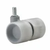 1-9/16 In. Light Grey Swivel Without Brake Threaded Stem Caster, 77.2 Lb. Load Rating