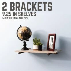 1/2 In. Black Pipe 10 In. L Wall Mounted Shelf Bracket Kit (2-Pack) -arbor Shop f612a85085d9fcdcf4fd5636ad766d77