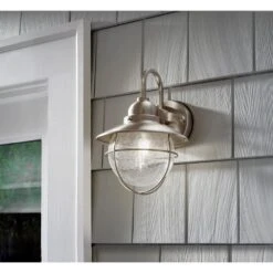 1-Light Brushed Nickel Outdoor Cottage Wall Lantern Sconce -arbor Shop f85a972b1a9da294102402f36082a06b