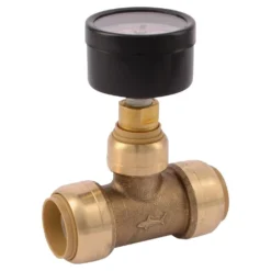 1 In. Push-to-Connect Brass Tee Fitting With Water Pressure Gauge -arbor Shop fb8e3218099dc0f55b27cd27b05d8772