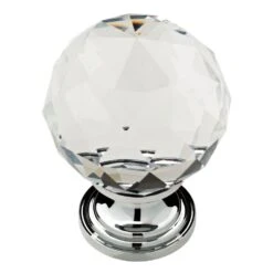 1-3/16 In. (30mm) Chrome And Clear Faceted Glass Cabinet Knob 27 1-3/16 In. (30mm) Chrome And Clear Faceted Glass Cabinet Knob -arbor Shop fc6e9fb76b37cbbe6ab9dd3186c6c1e2