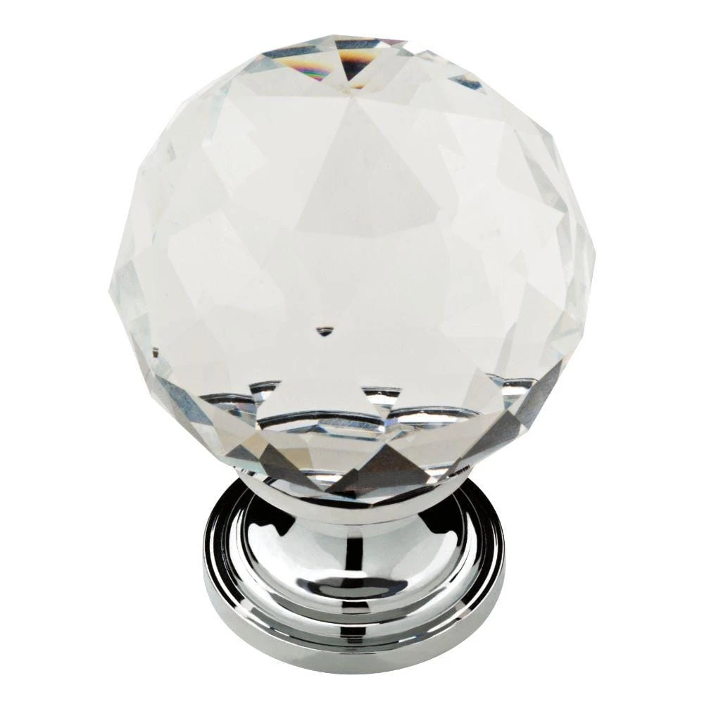1-3/16 In. (30mm) Chrome And Clear Faceted Glass Cabinet Knob 14 1-3/16 In. (30mm) Chrome And Clear Faceted Glass Cabinet Knob - Image 14