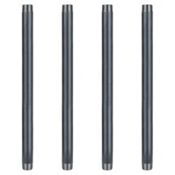 1-1/4 In. X 24 In. Industrial Steel Grey Plumbing Pipe In Black (4-Pack)