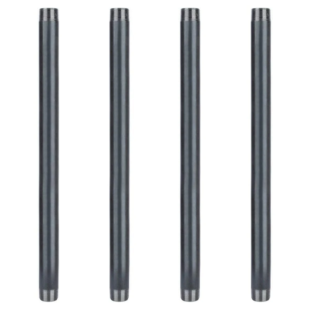 1-1/4 In. X 24 In. Industrial Steel Grey Plumbing Pipe In Black (4-Pack) 1 1-1/4 In. X 24 In. Industrial Steel Grey Plumbing Pipe In Black (4-Pack)