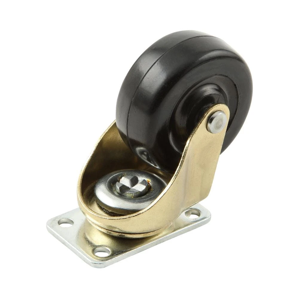 1-31/32 In. Brass And Black Caster With 88.2 Lbs. Load Rating 2 1-31/32 In. Brass And Black Caster With 88.2 Lbs. Load Rating - Image 2